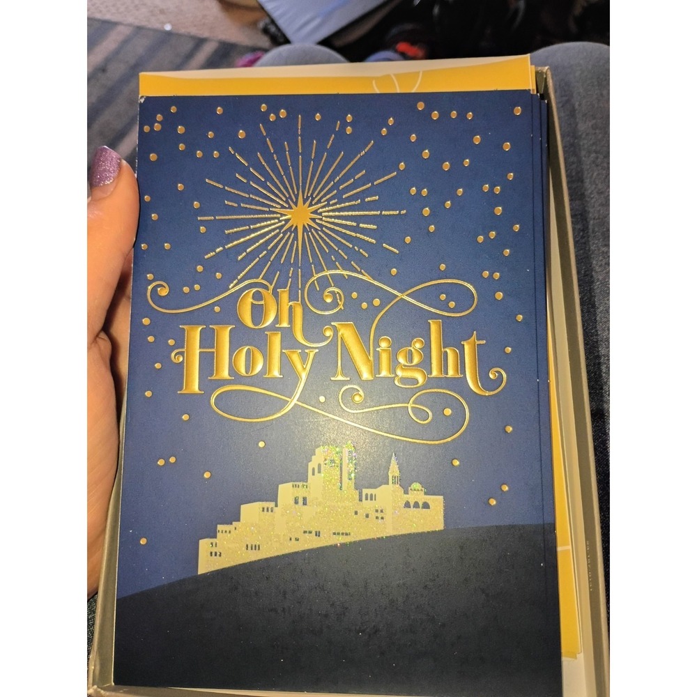 Day Spring Vtg 1973 Oh Holy Night Christmas Cards 6 Cards, 4 Envelopes‎